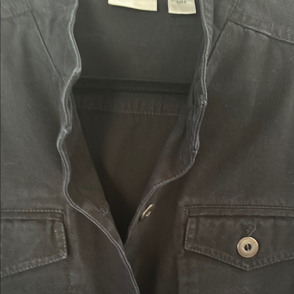Chico's 100% cotton Black Jean Jacket. - Picture 3 of 5